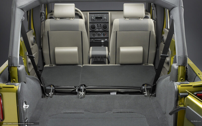 Jeep interior with folded seats