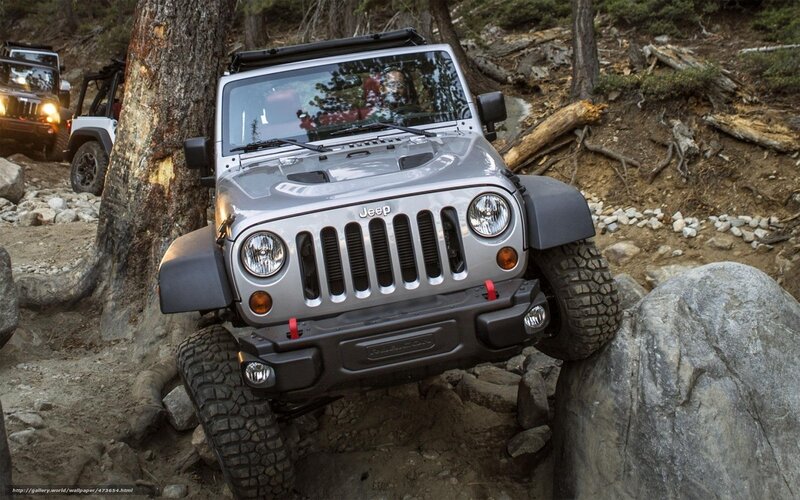 Jeep off-roading on rocky terrain