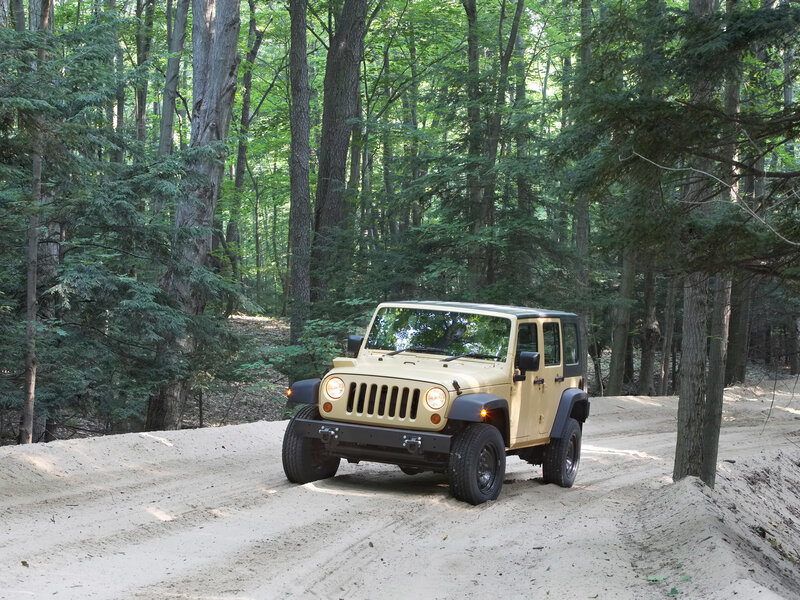 Jeep on a forest trail