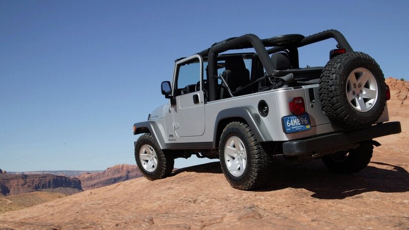 Jeep on a rocky cliff
