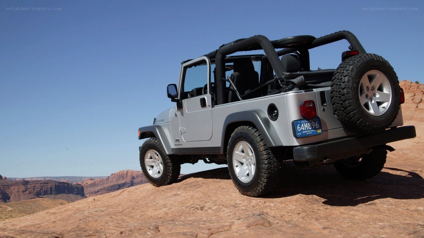 Jeep on a rocky cliff