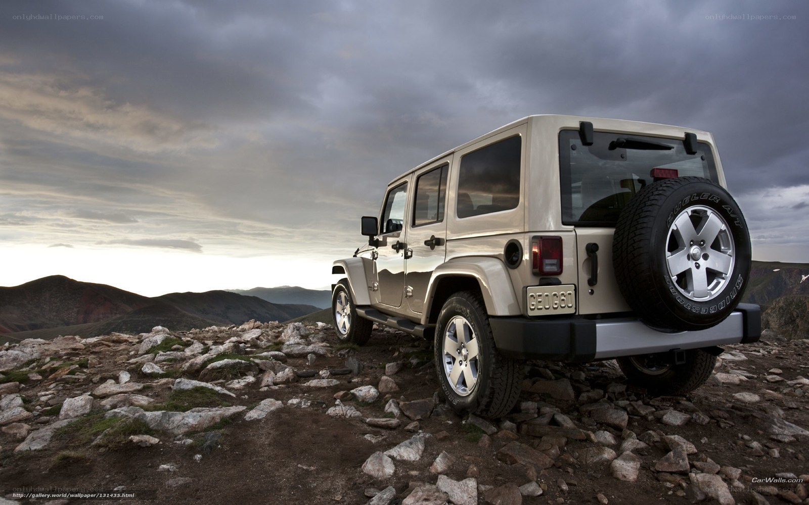 Jeep on rocky mountain