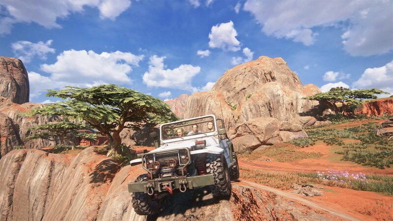 Jeep on Rocky Terrain — Blue, Adventurous
