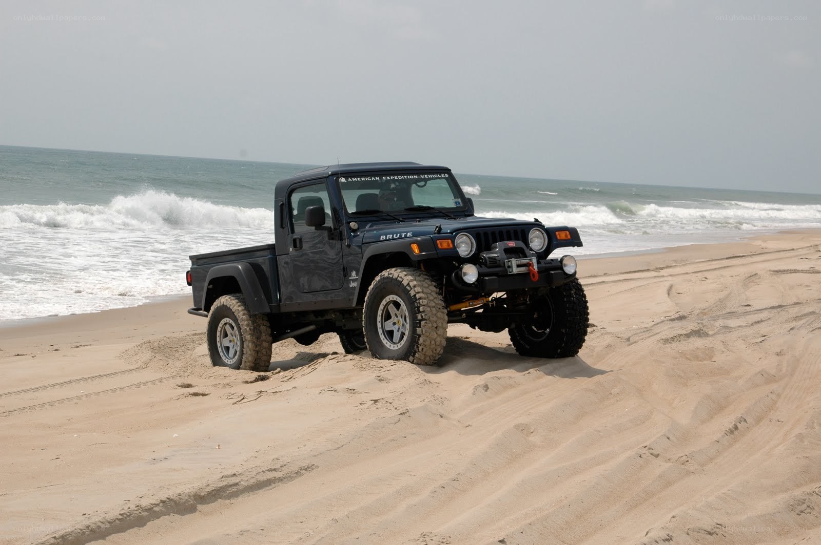 Jeep on the beach