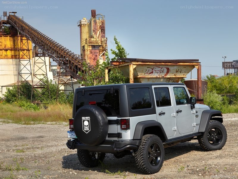 Jeep Wrangler in industrial setting