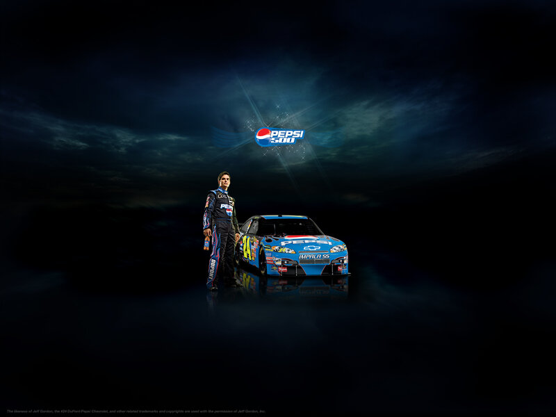 Jeff Gordon and Pepsi 500 car