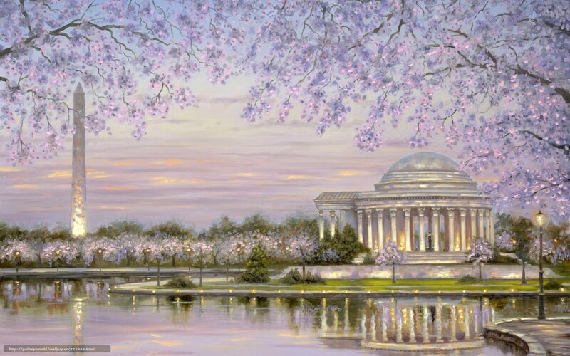 Jefferson Memorial at Dusk — Purple, Serene, Sunset