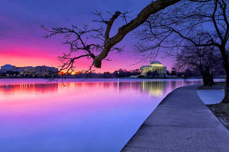 Jefferson Memorial at Dusk — Purple