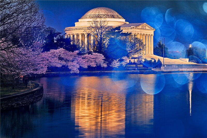 Jefferson Memorial at Night — Blue