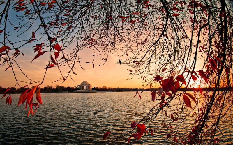 Jefferson Memorial at Sunset — Orange