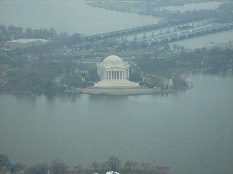 Jefferson Memorial on a foggy day