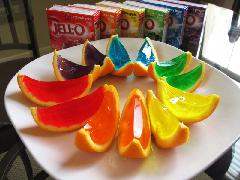 Jell-O shots in orange cups