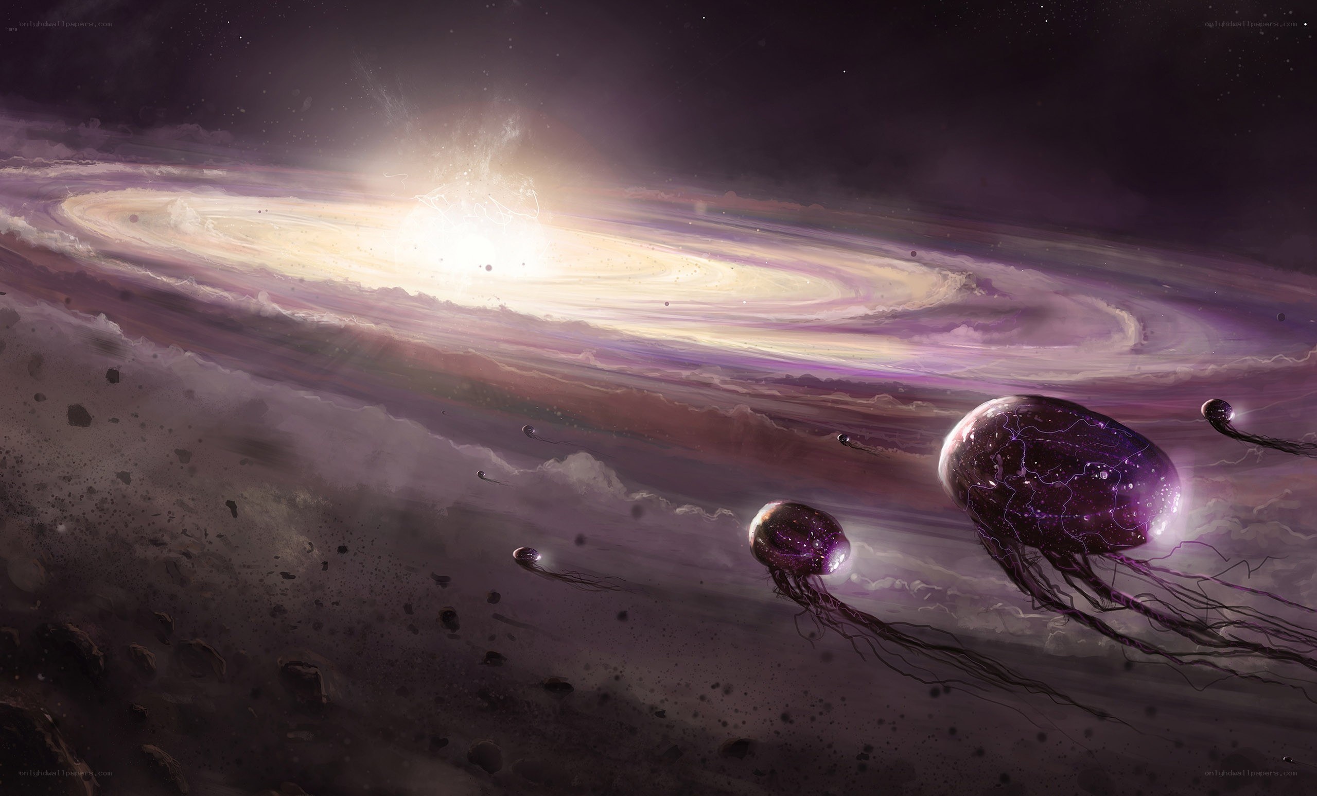 Jellyfish in a cosmic nebula