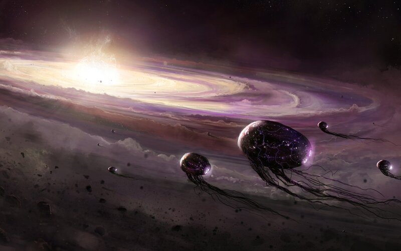 Jellyfish in a galaxy