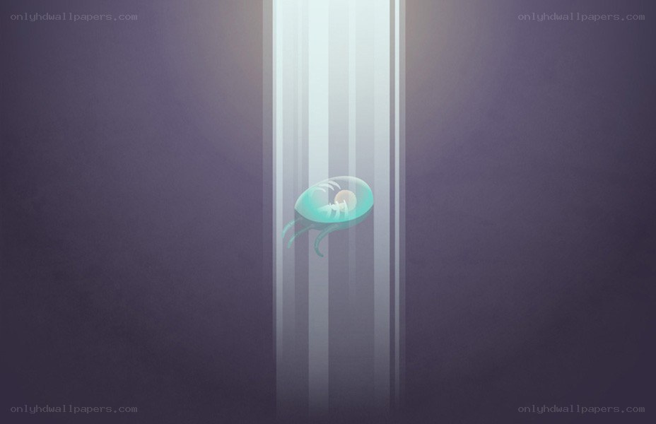 jellyfish in a light beam