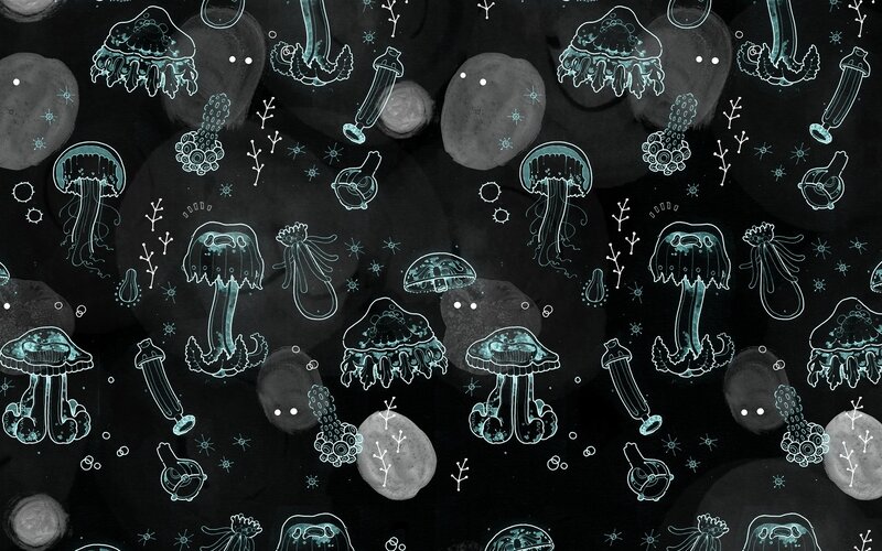 Jellyfish in Dark Water — Black