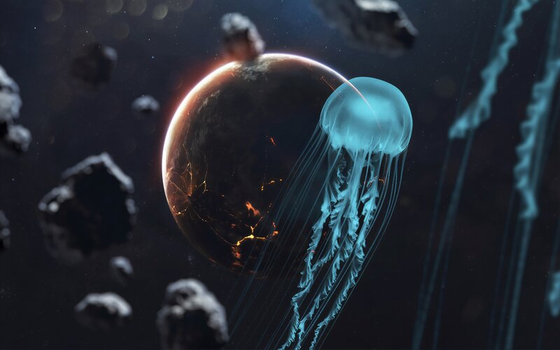 Jellyfish in Space — Blue, Dramatic