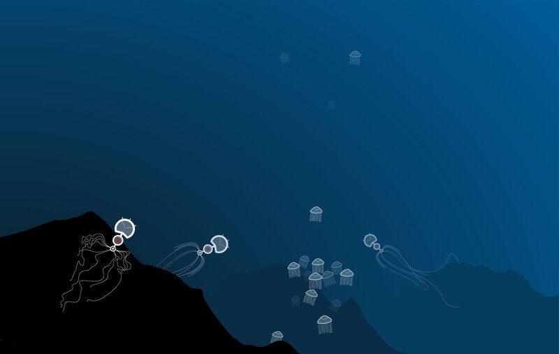 Jellyfish in the deep sea