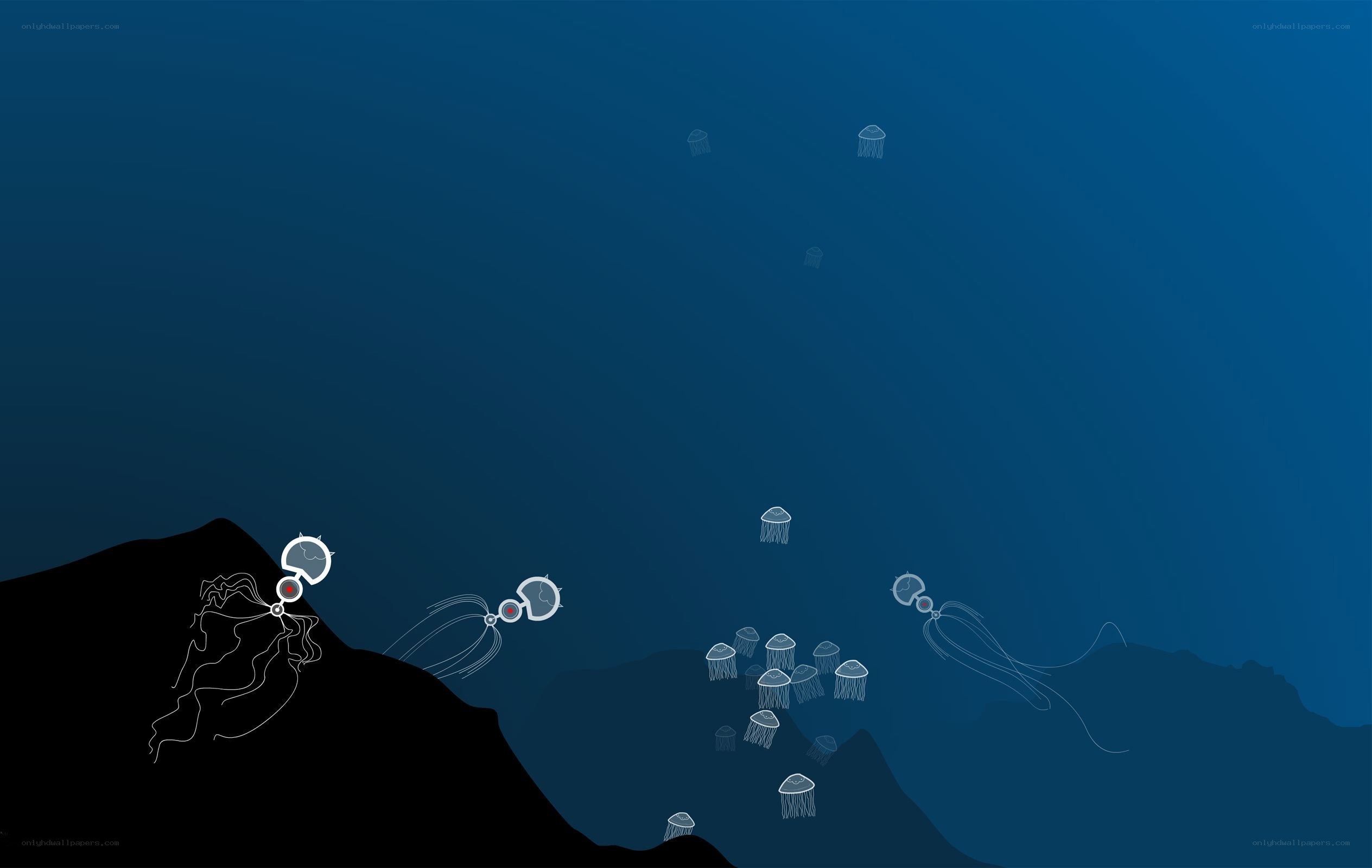 Jellyfish in the deep sea