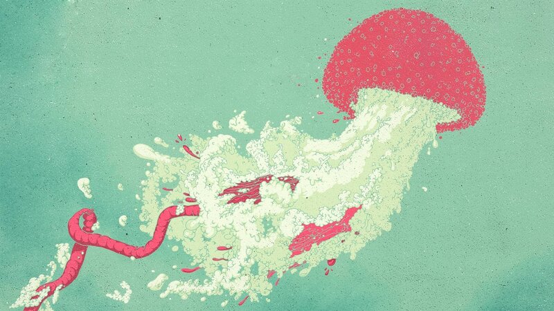 Jellyfish in Water — Teal, Dramatic