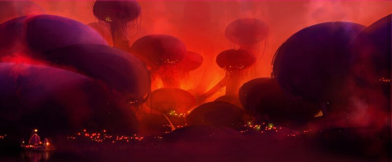 Jellyfish-like Creatures — Red