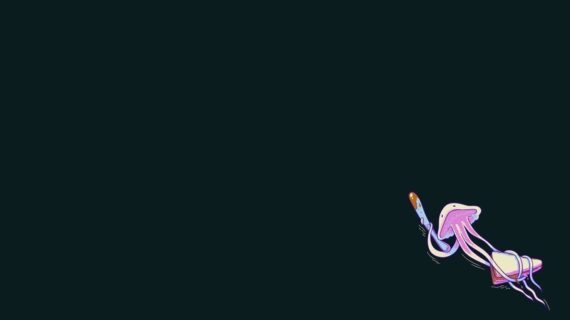 jellyfish with knife and sandwich