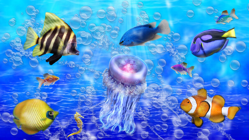Jellyfish with Tropical Fish