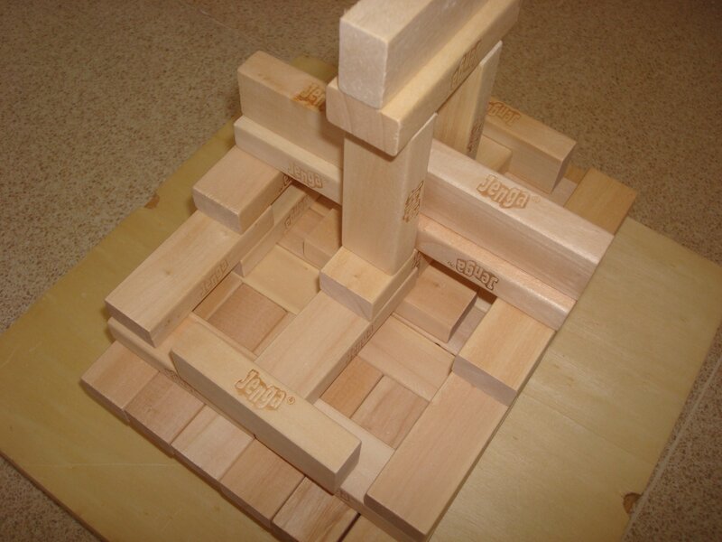 Jenga block tower