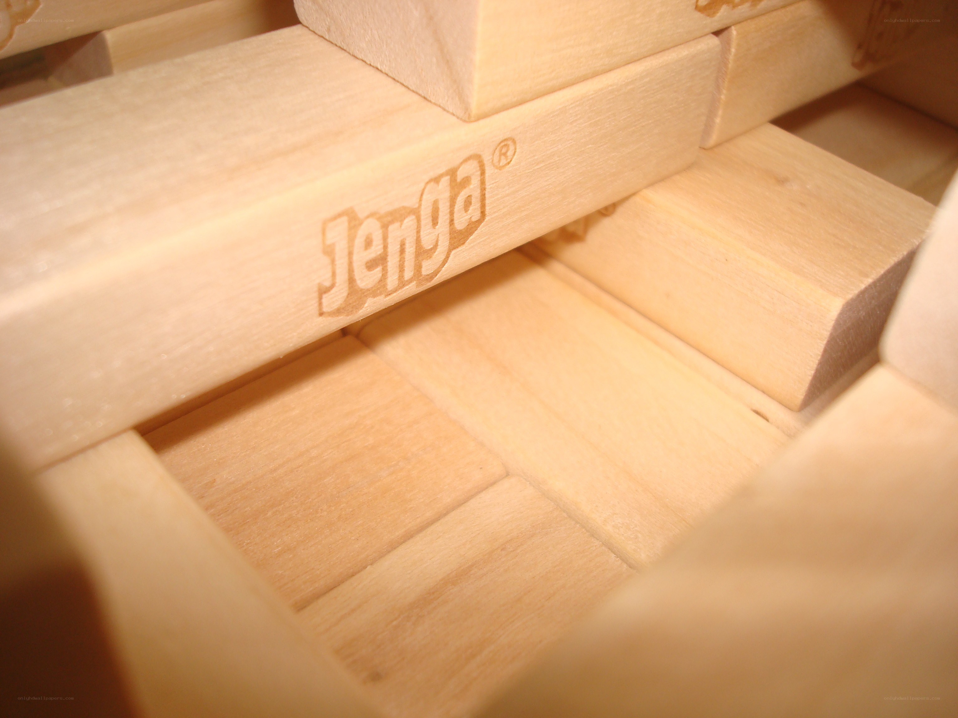 Jenga blocks close-up
