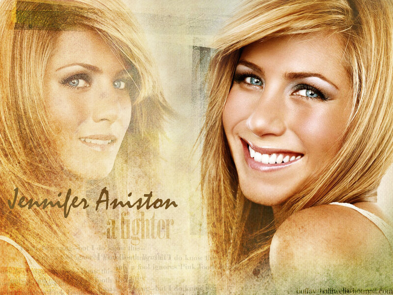 Jennifer Aniston Portrait — Gold