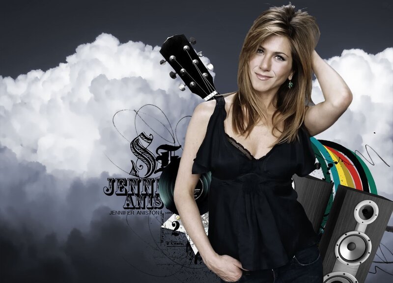 Jennifer Aniston with guitar