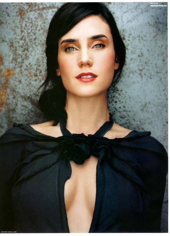 Jennifer Connelly in black blouse