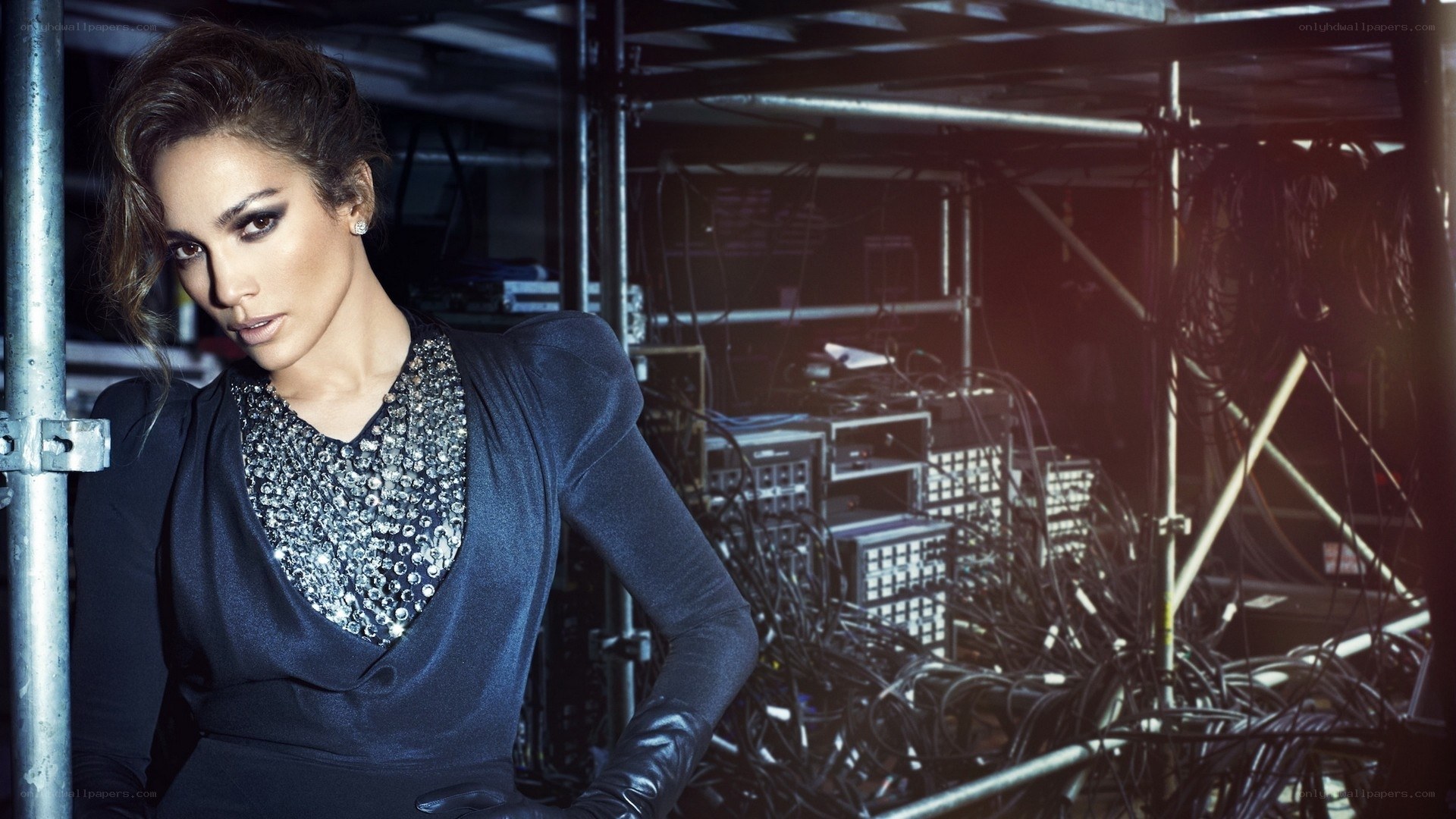 Jennifer Lopez in a dark setting