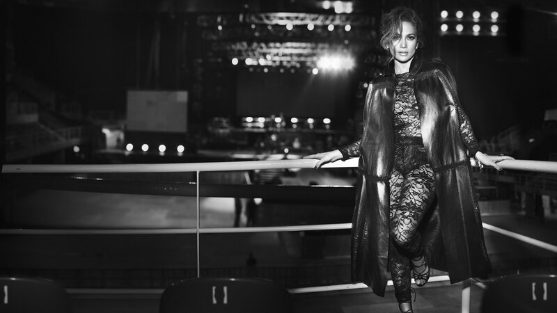 Jennifer Lopez in black and white