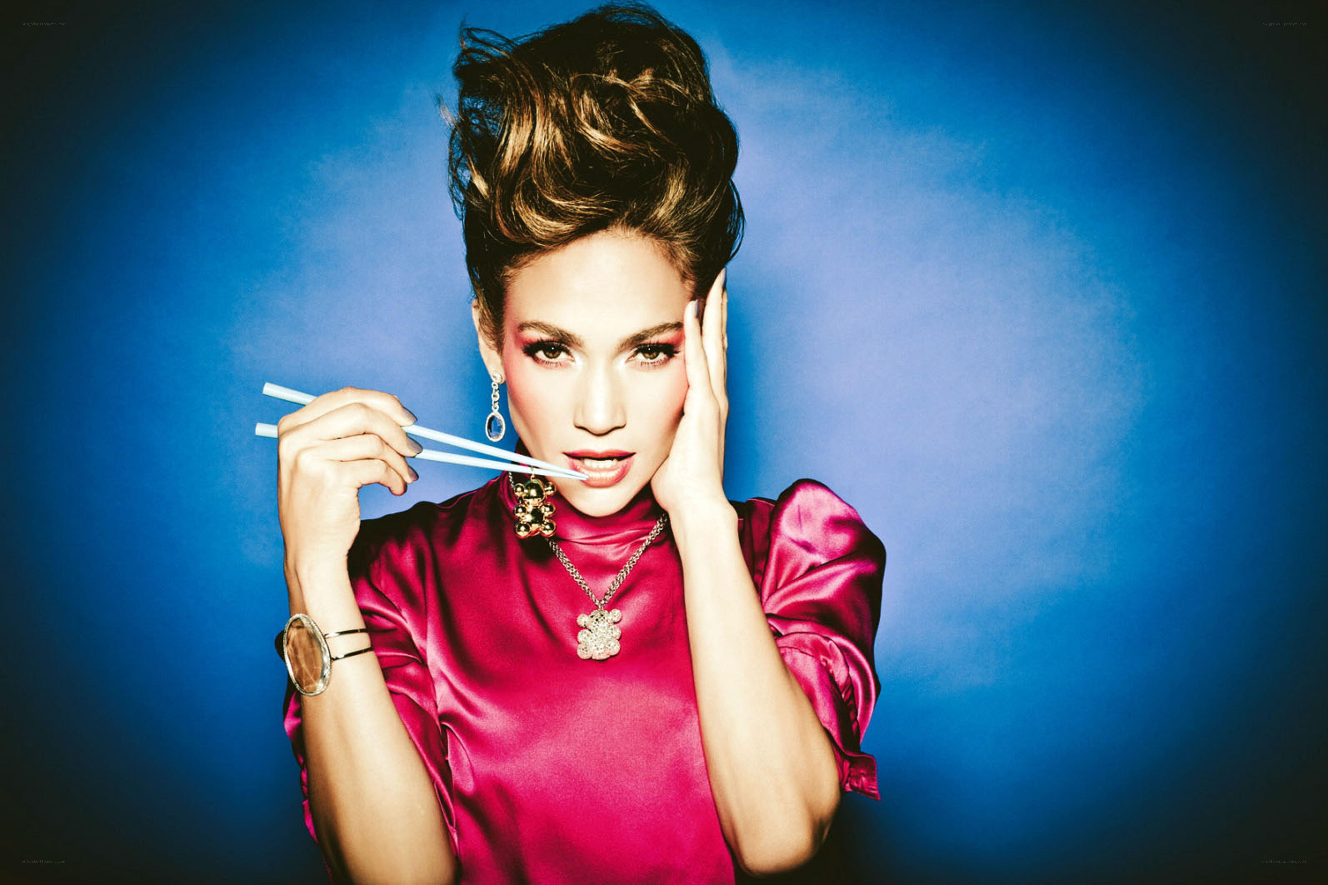 Jennifer Lopez with chopsticks