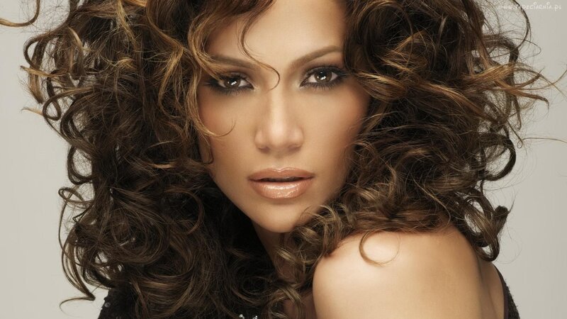 Jennifer Lopez with curly hair