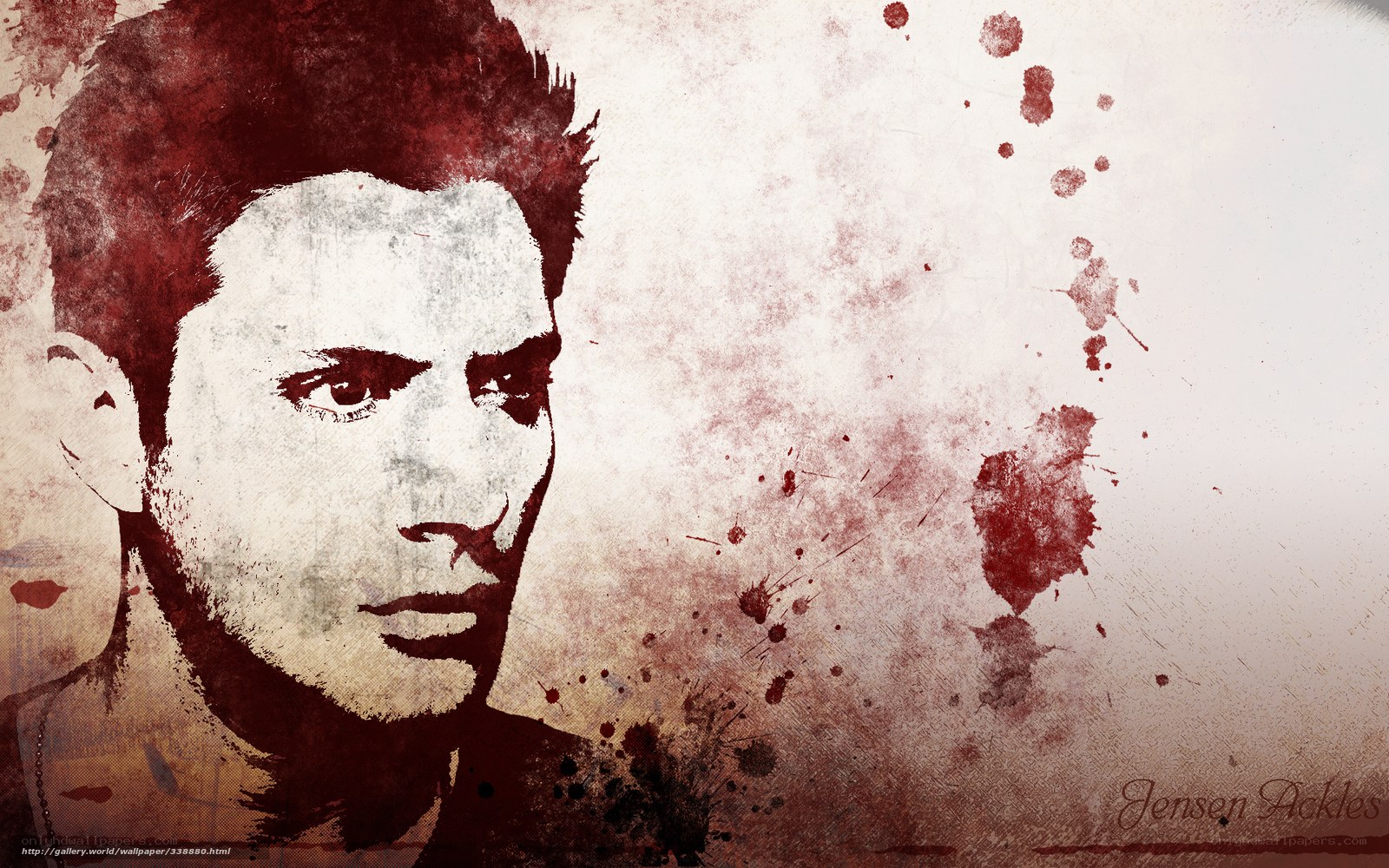 Jensen Ackles portrait with blood splatter