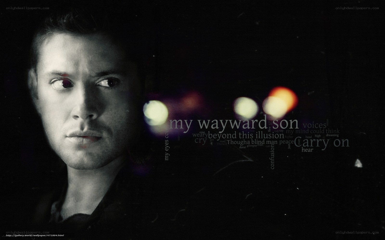 Jensen Ackles portrait with lyrics