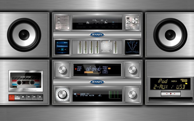 Jensen audio system collage