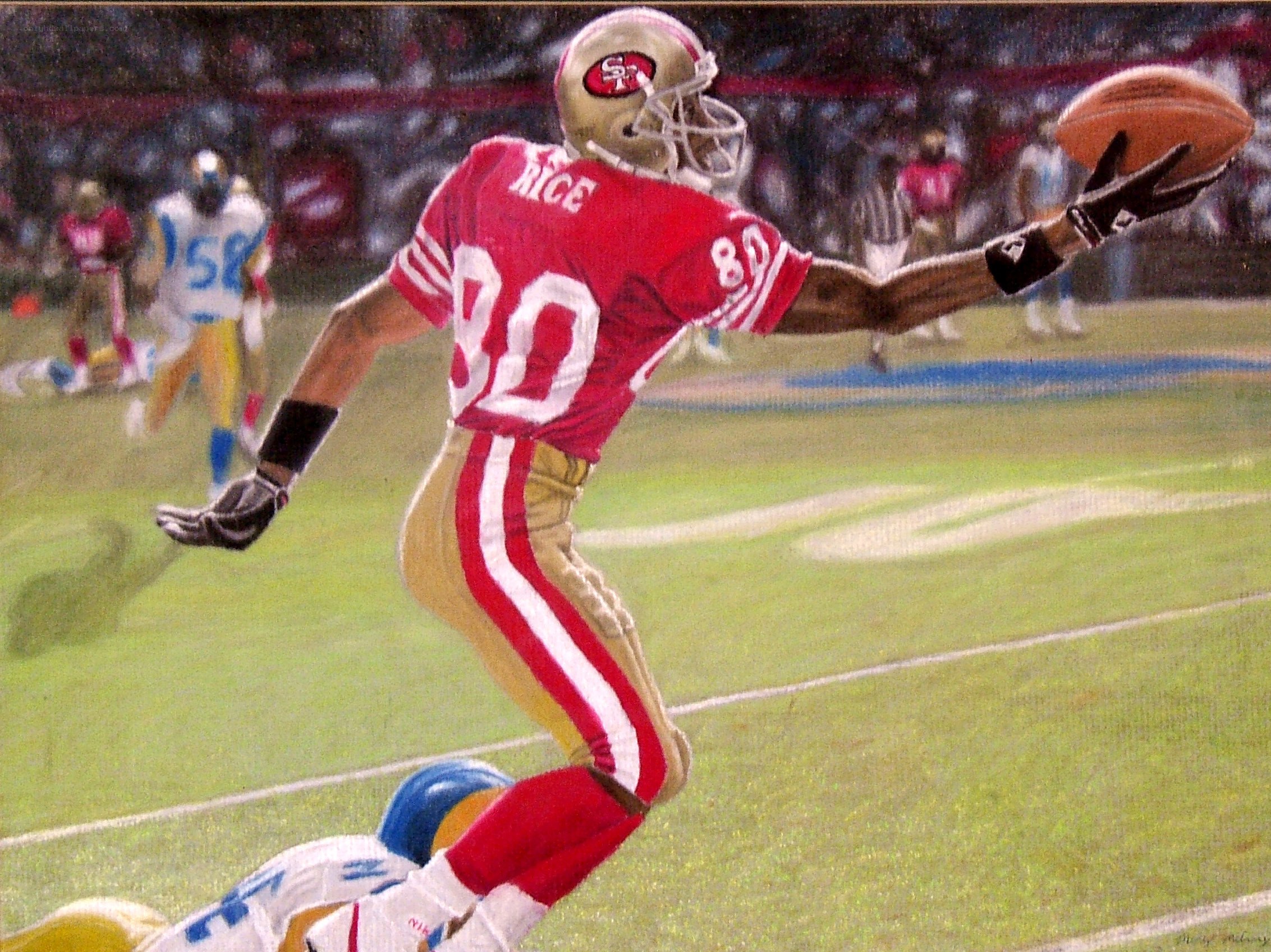 Jerry Rice catching a pass