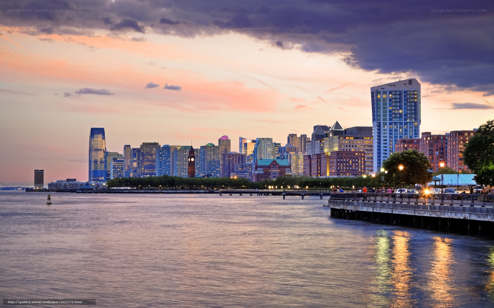 Jersey City skyline at dusk