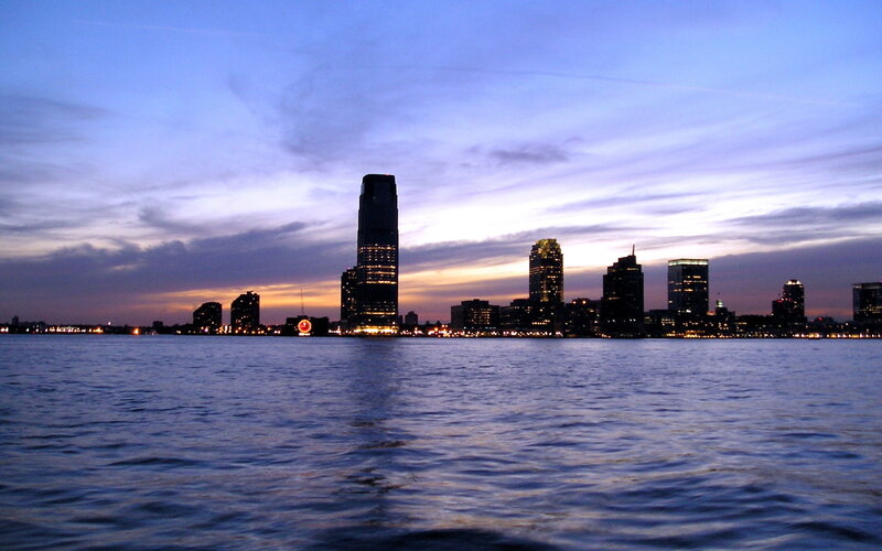 Jersey City skyline at dusk