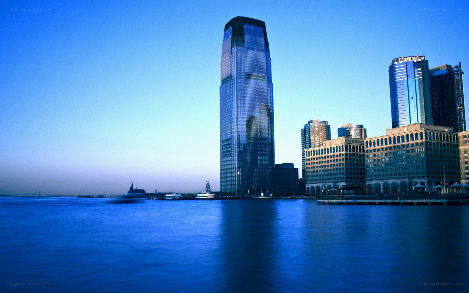 Jersey City skyline at dusk