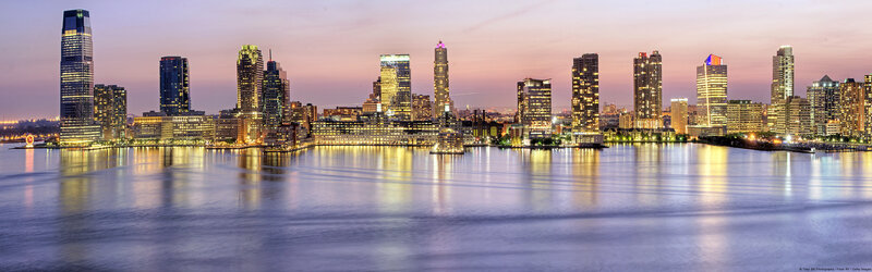 Jersey City Skyline — Purple, Serene
