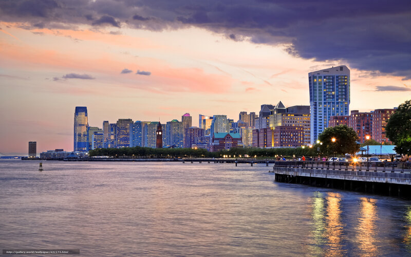 Jersey City Skyline — Purple
