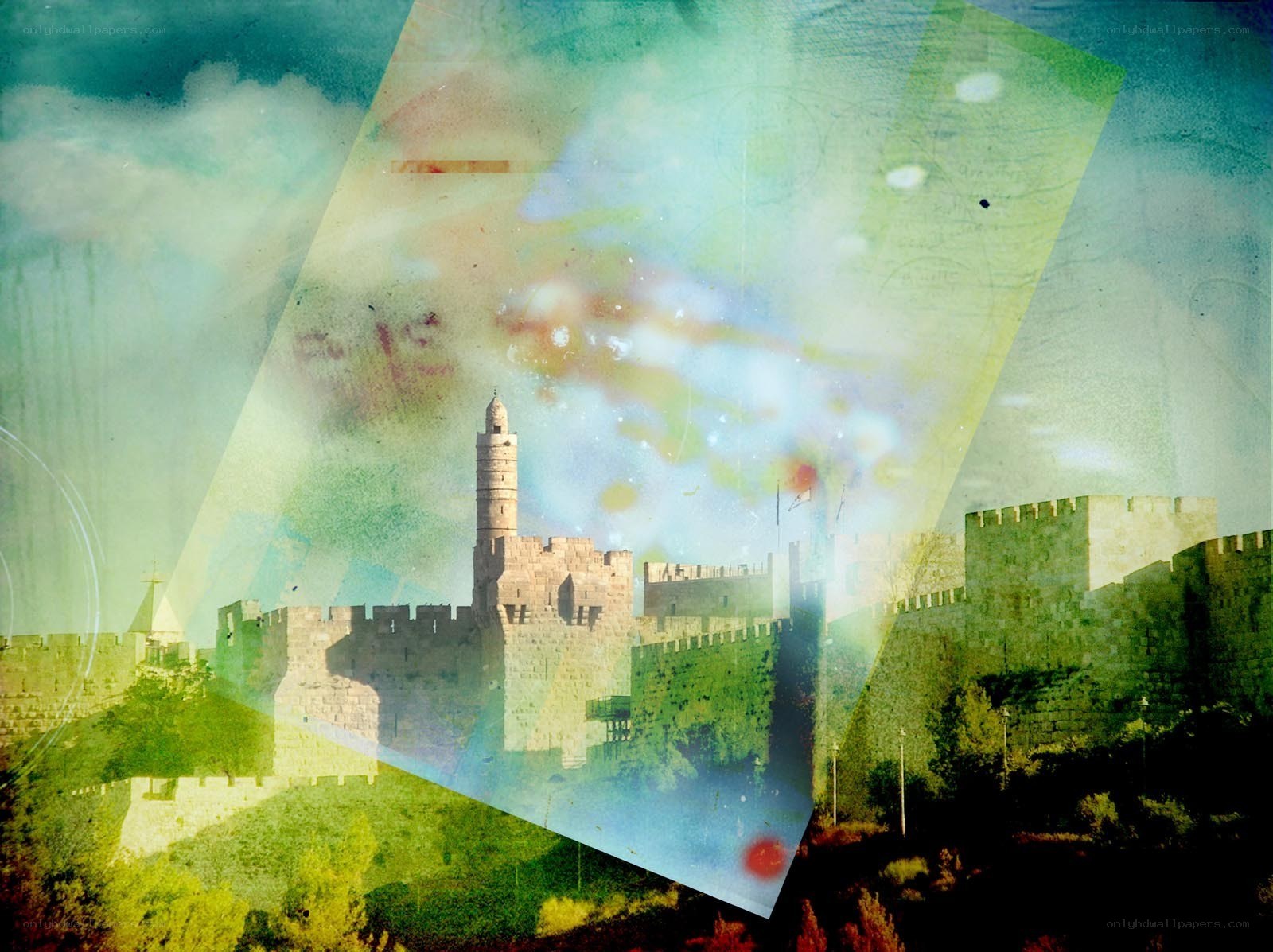 Jerusalem Old City artistic overlay