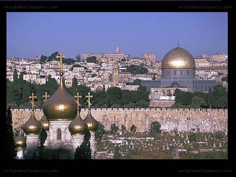 Jerusalem skyline with golden domes