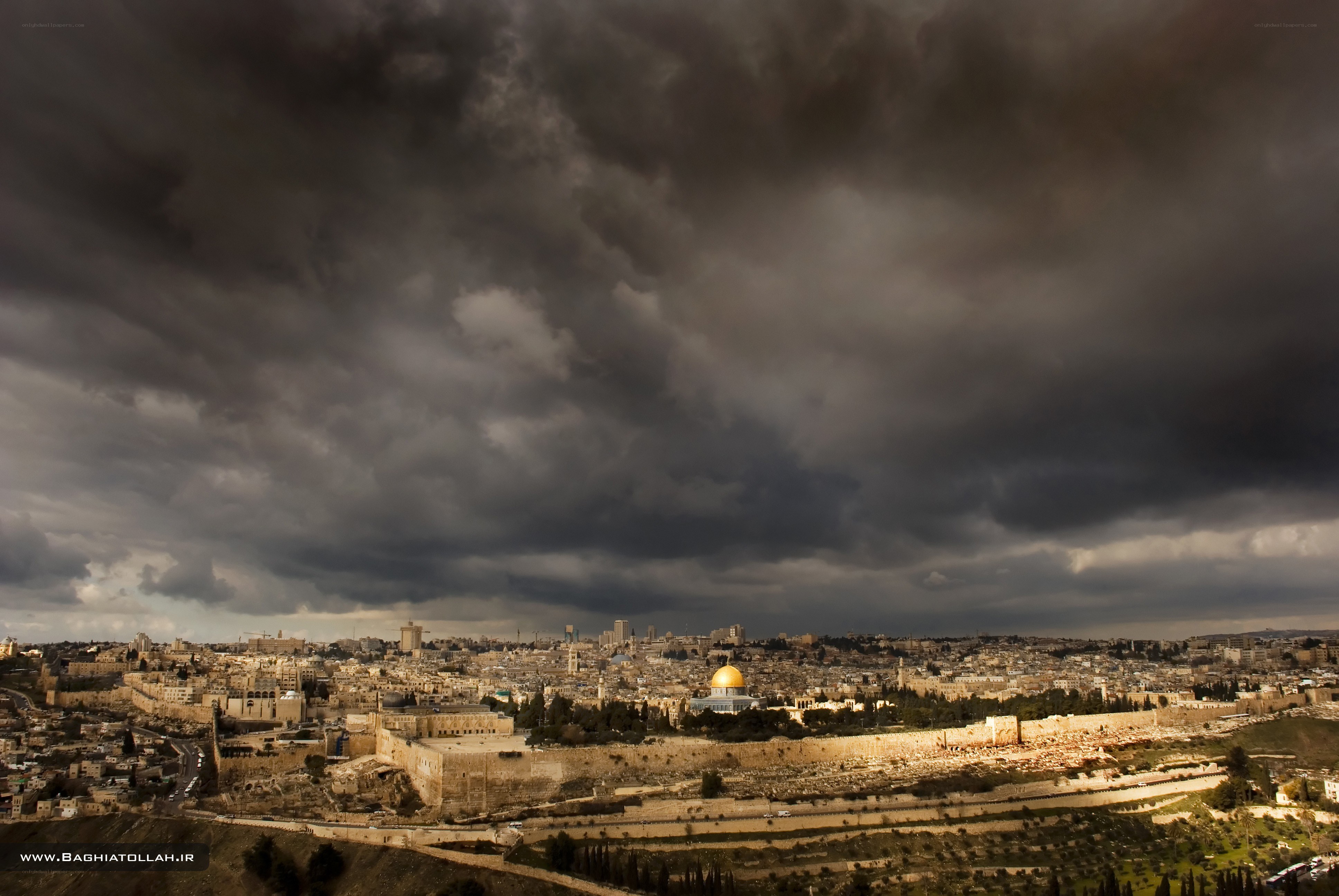 Jerusalem under stormy sky
