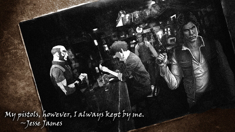 Jesse James quote in a bar scene