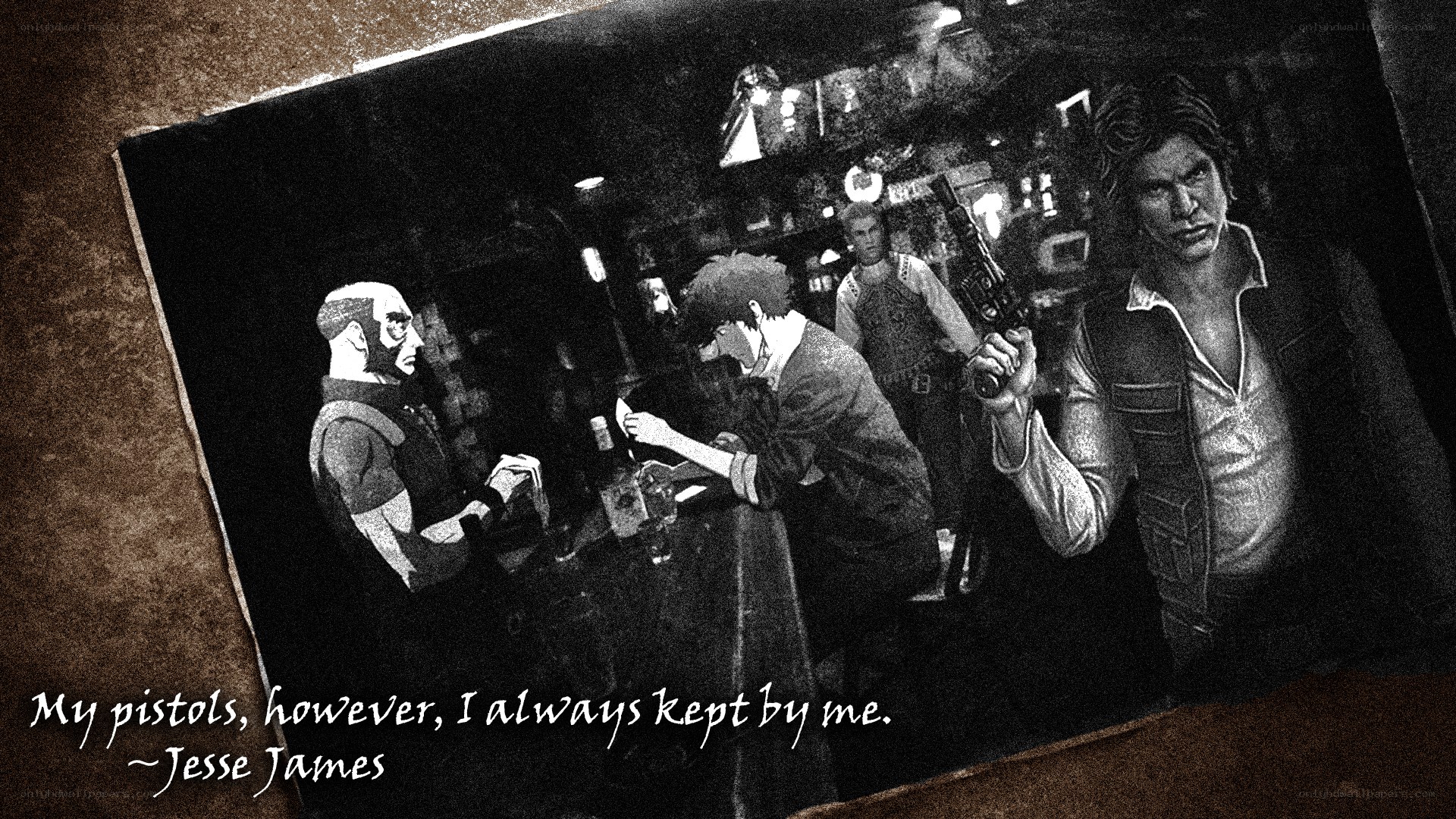 Jesse James quote in a bar scene